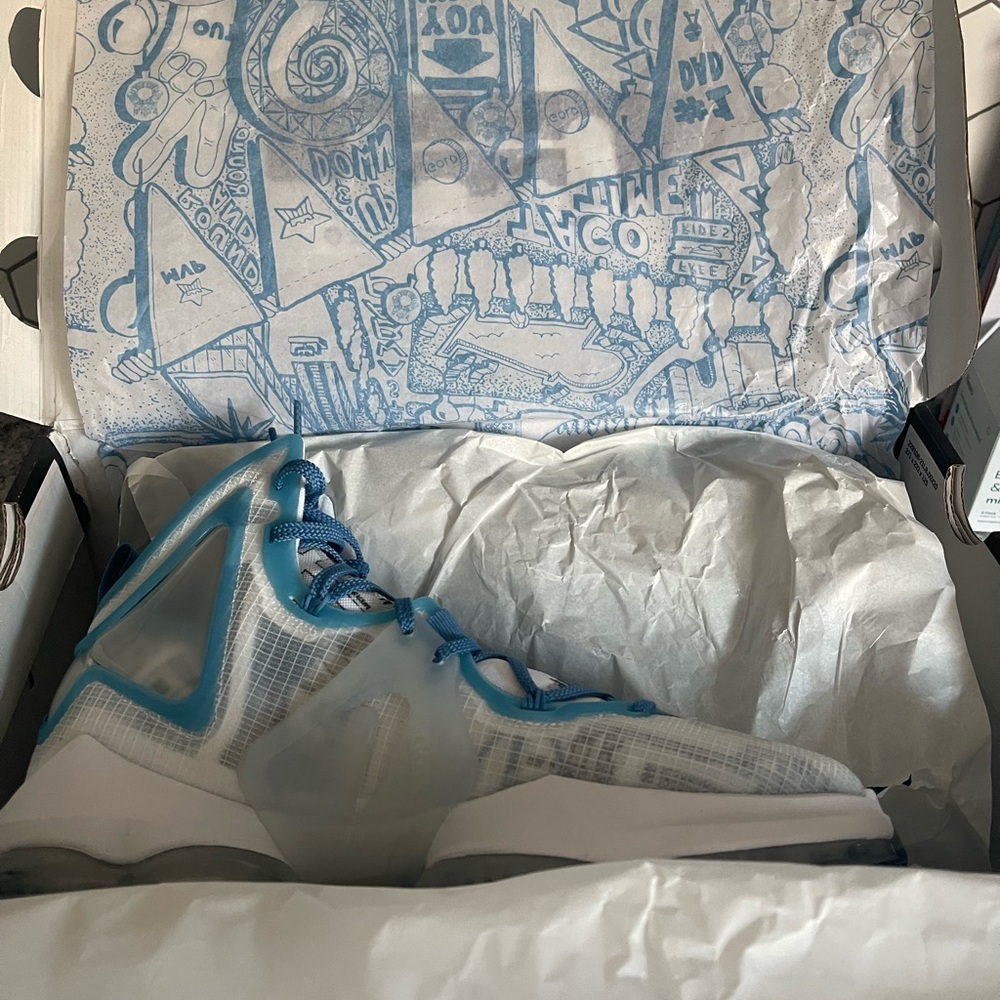 Lebron XIX Blue and White Sneakers M9.5